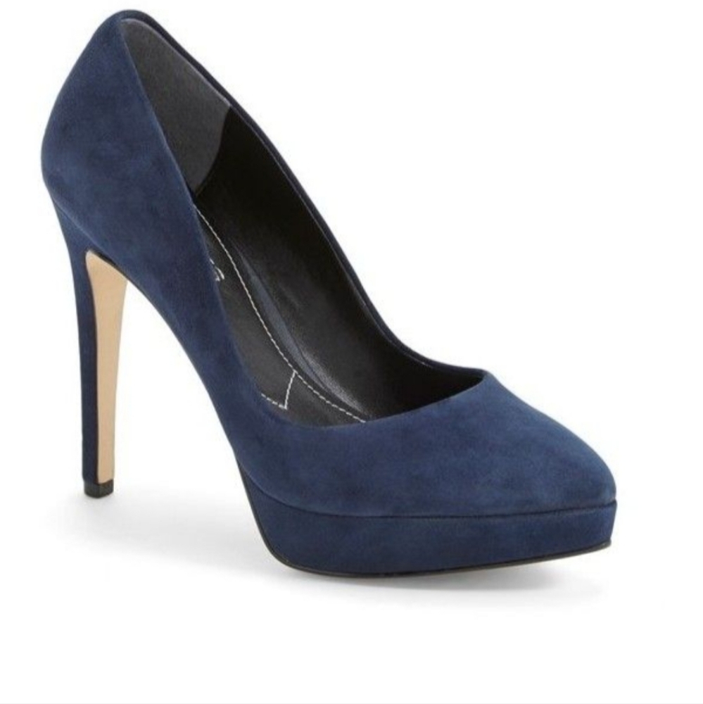 Charles by Charles David Size 9 Navy Suede 'Flip' Platform Pump